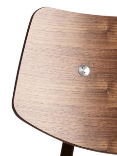 1960 Wood Chair Natural Walnut, Solid Frame + Plywood, MidCentury Modern Style