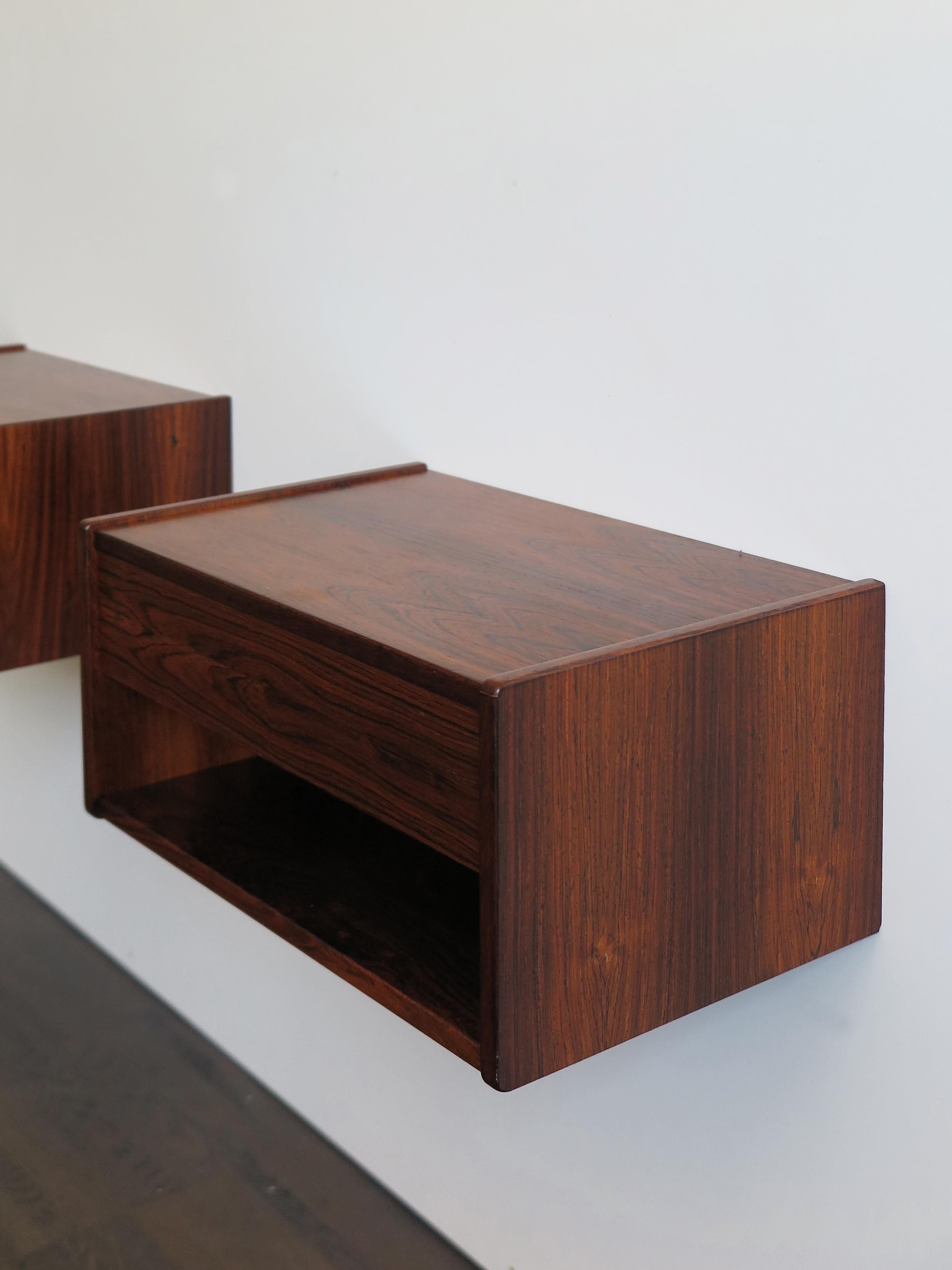 Veneer 19606 Scandinavian Mid-Century Modern Rosewood Bedside Tables