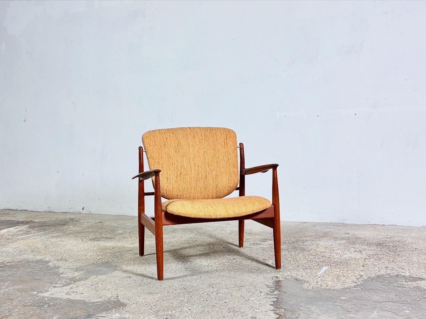 Danois Chaise longue FD136 des années 1960, designée par Finn Juhl pour France & Søn en vente