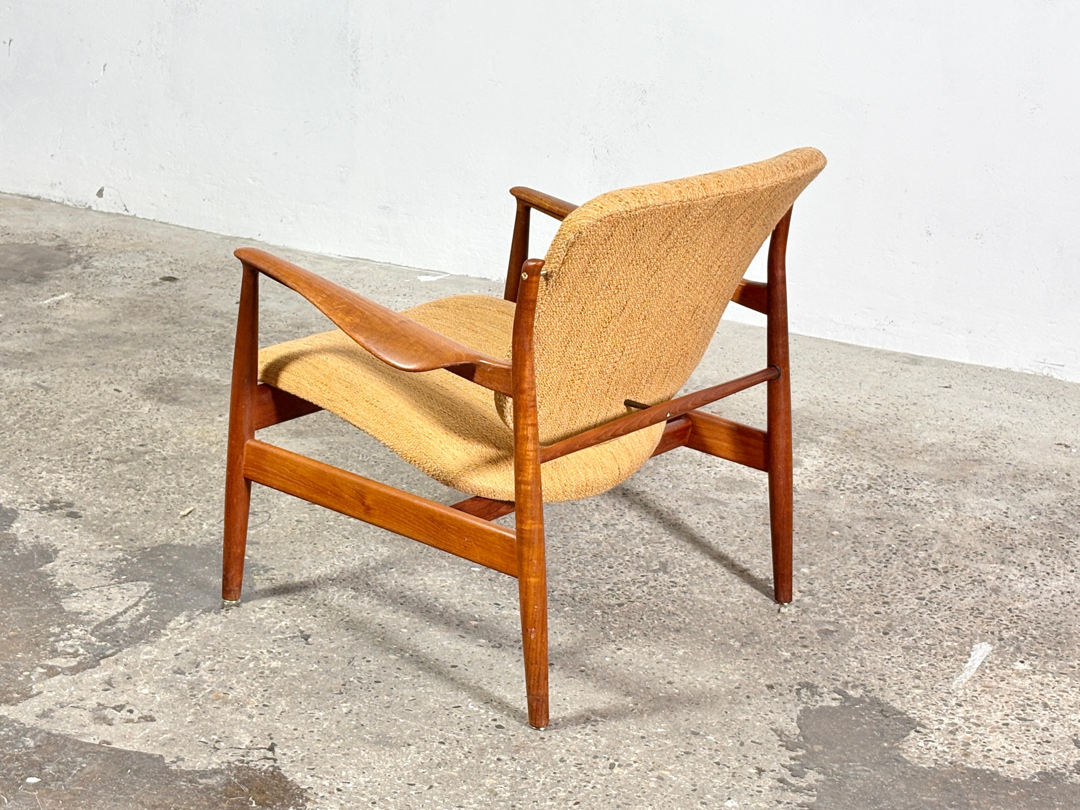 Laiton Chaise longue FD136 des années 1960, designée par Finn Juhl pour France & Søn en vente