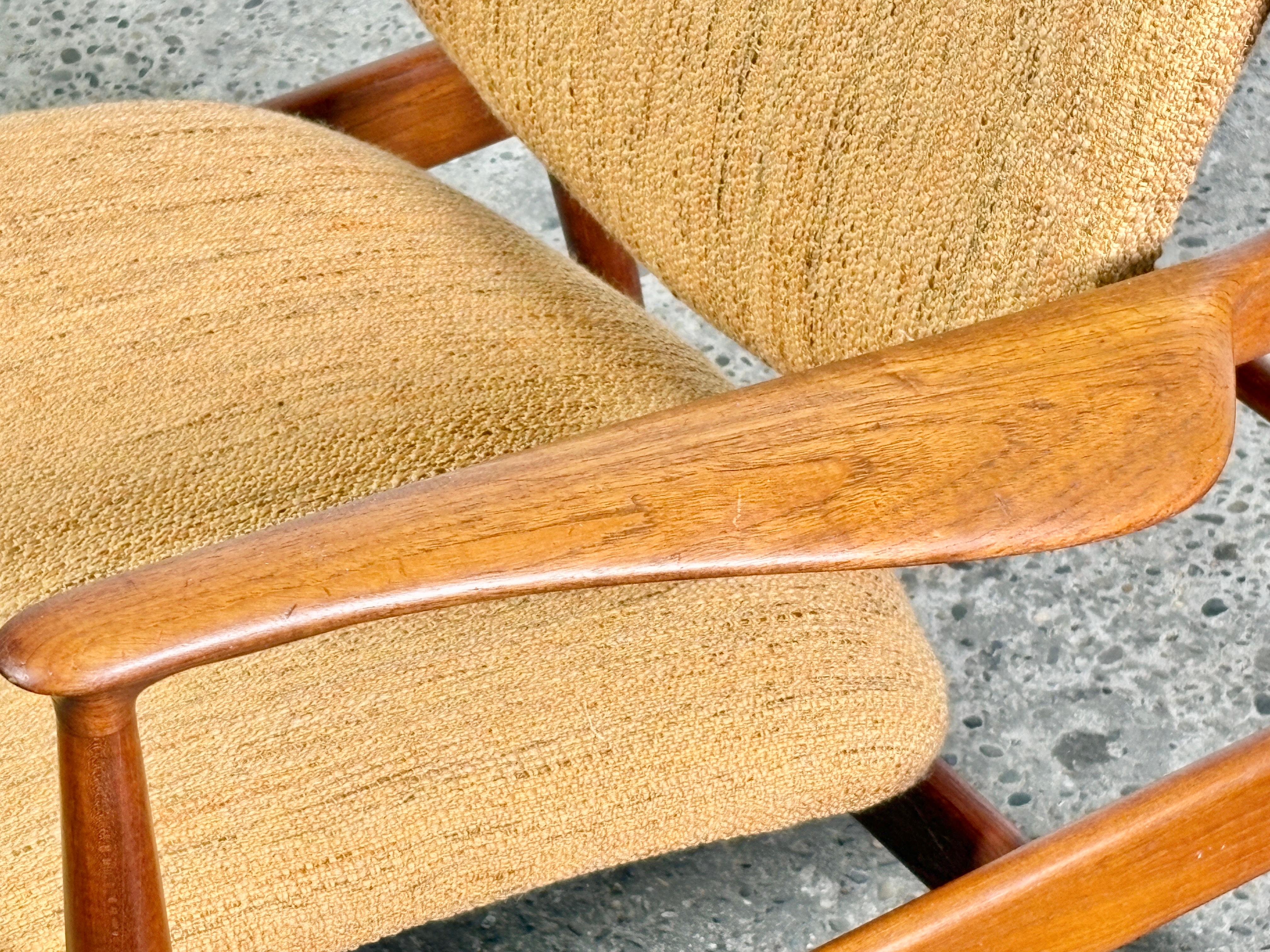Chaise longue FD136 des années 1960, designée par Finn Juhl pour France & Søn en vente 2