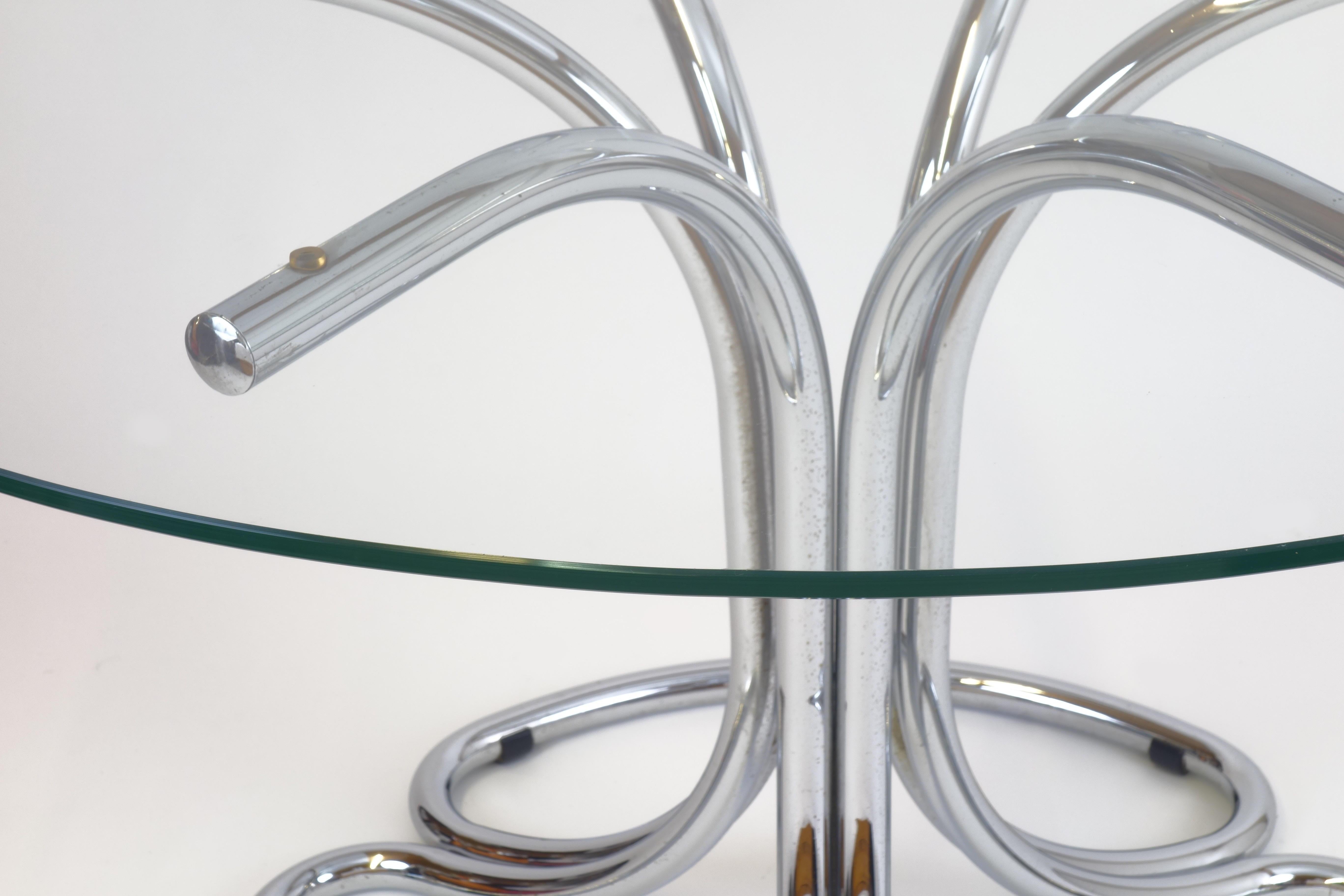 1960s Italian Dining Table steeltube in the style of Fontana Arte In Good Condition In Vienna, AT