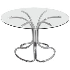 1960s Italian Dining Table steeltube in the style of Fontana Arte