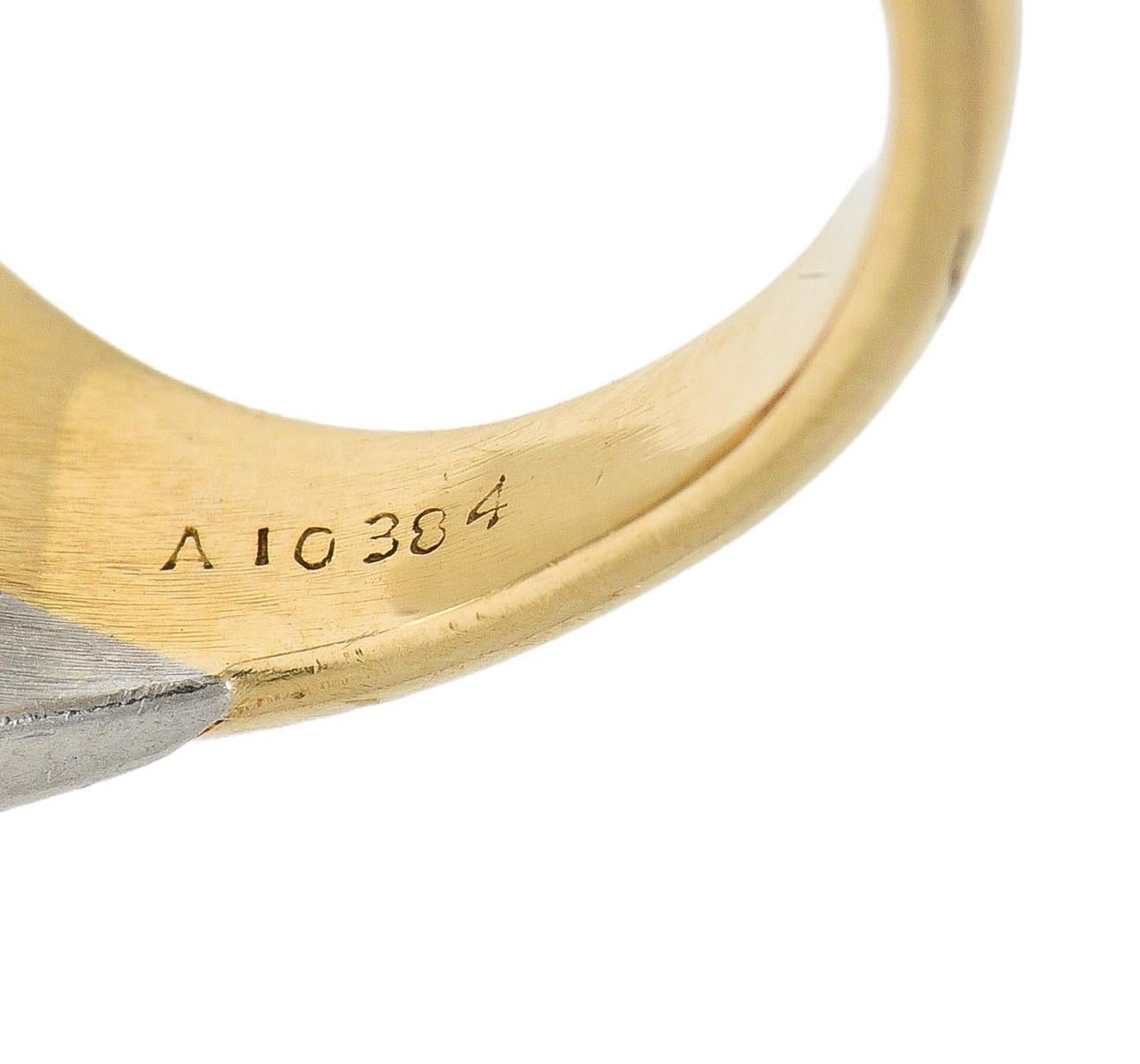 1960's 1.03 CTW Ruby Diamond Platinum 14 Karat Gold Vintage Toi-Et-Moi Ring For Sale 2