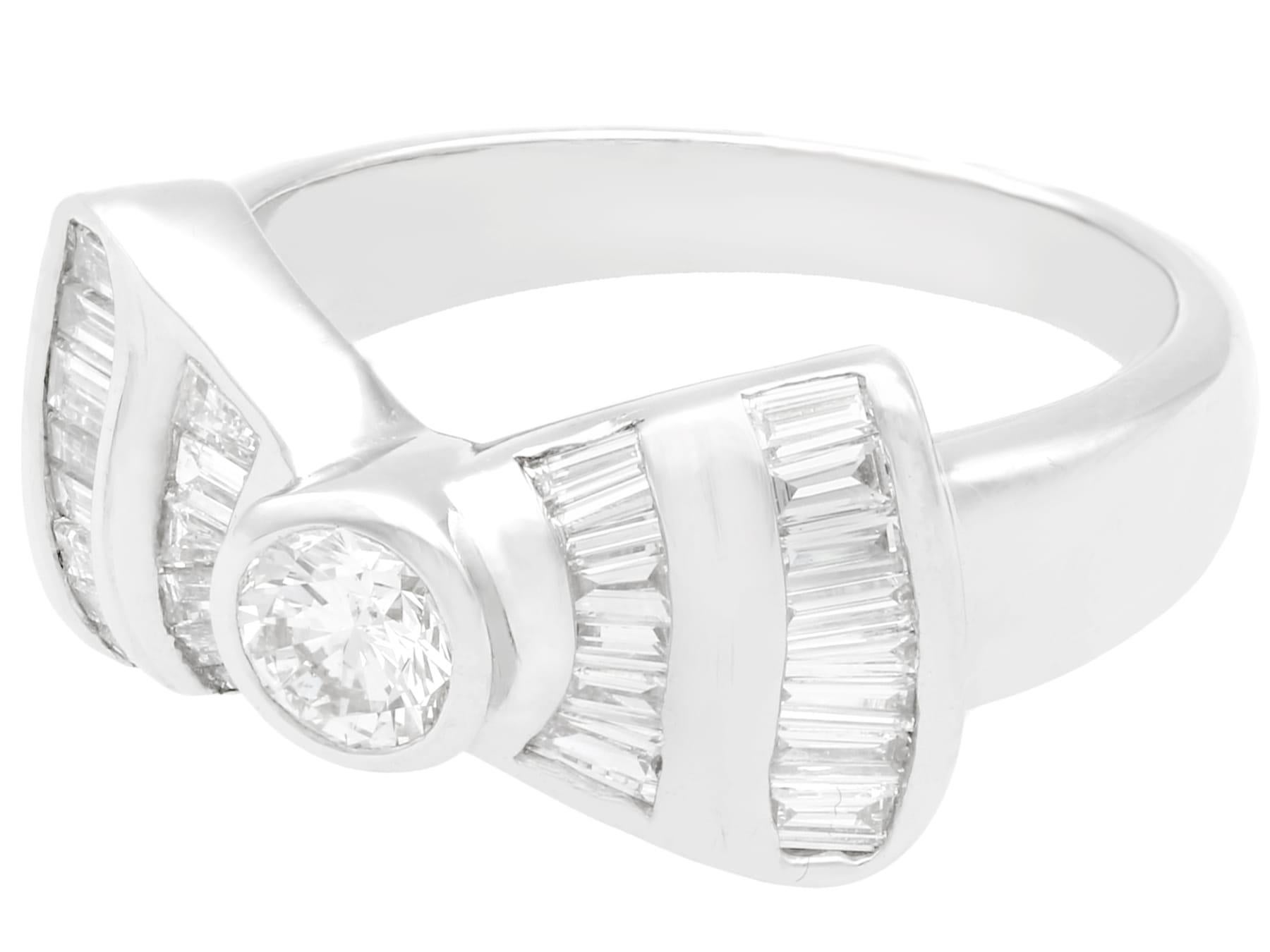 Women's 1960s 1.17 Carat Diamond and White Gold Cocktail Ring For Sale