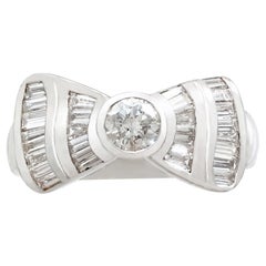 1960s 1.17 Carat Diamond and White Gold Dress Ring