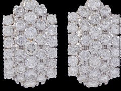 1960s 12 Carat Diamond Cocktail Stud Earrings in 18 Karat White Gold