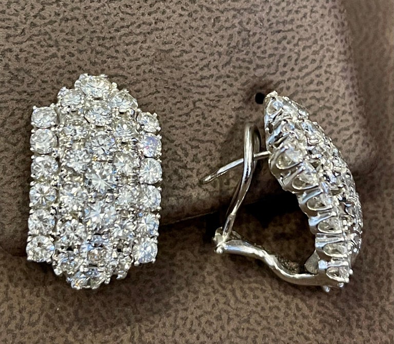 1960s 12 Carat Diamond Cocktail Stud Earrings in 18 Karat White Gold ...