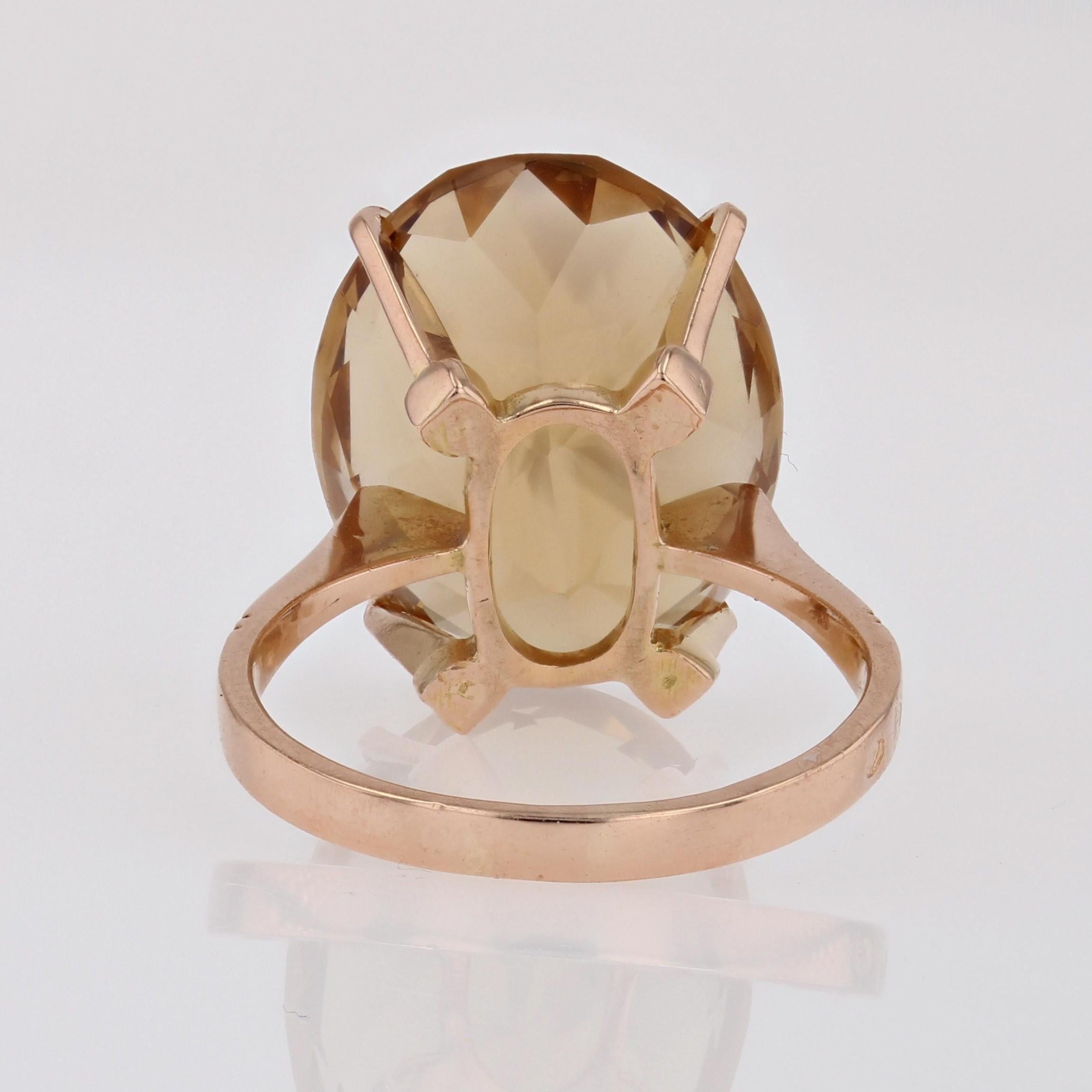 1960er Jahre 12 Karat Citrin 18 Karat Gelbgold Cocktail-Ring 12