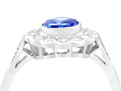1960s 1.29 Carat Sapphire and Diamond Platinum Cocktail Ring