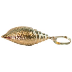 1960s 14 Karat Yellow Gold Conch Shell Charm Pendant