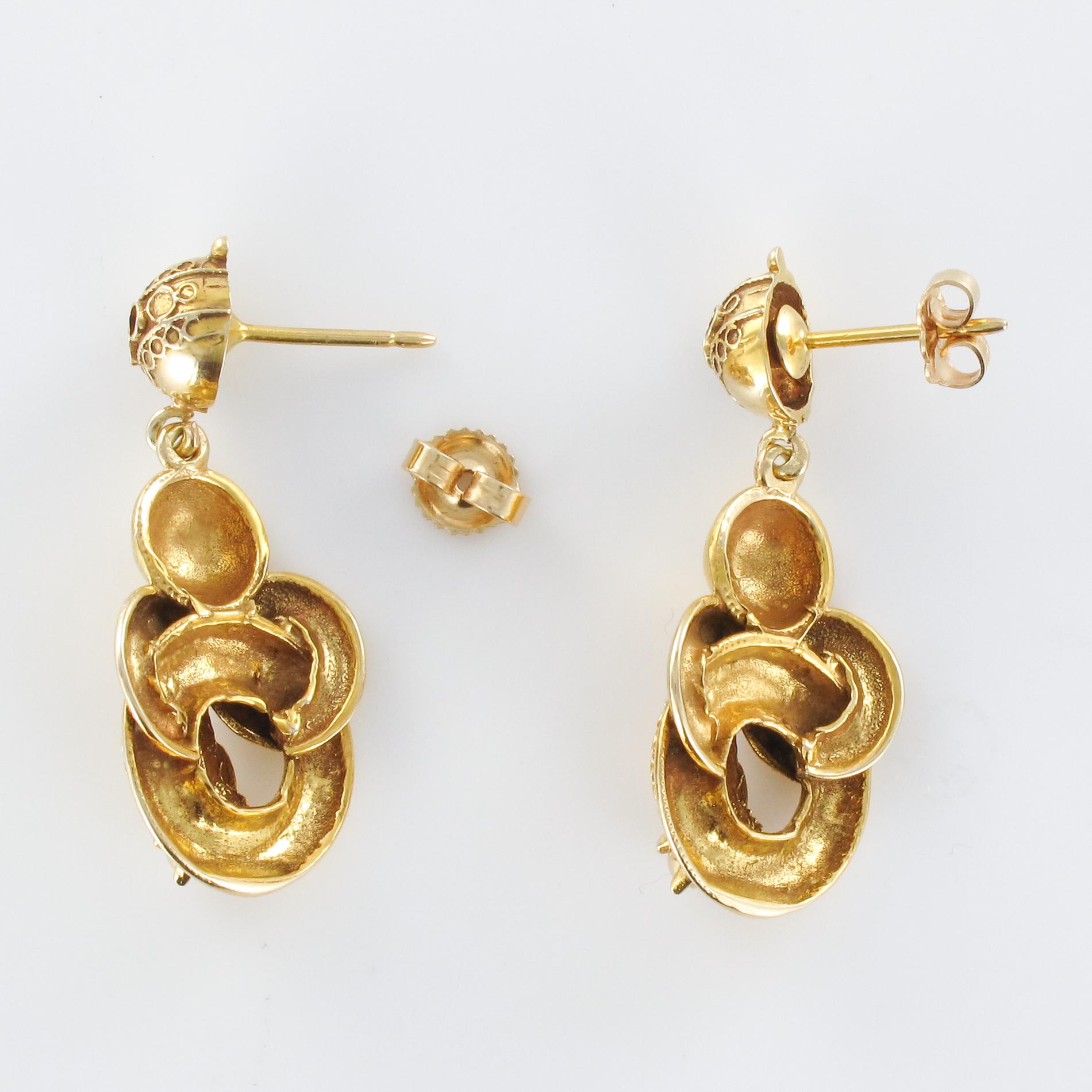 1960s 14 Karat Yellow Gold Dangle Earrings 4