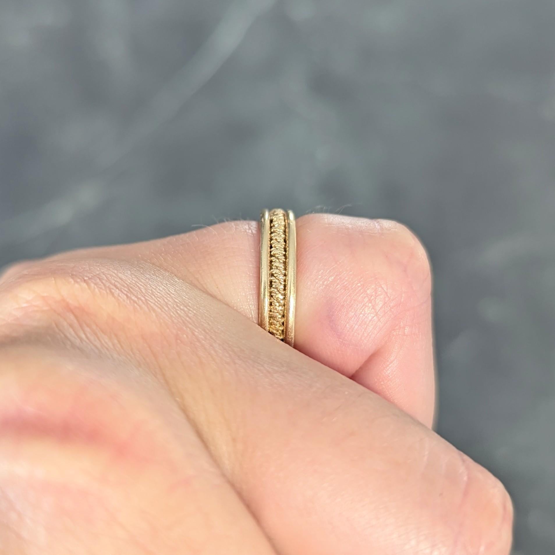 1960's 14 Karat Yellow Gold Twisted Rope Vintage Band Ring For Sale 7