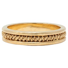 1960's 14 Karat Yellow Gold Twisted Rope Vintage Band Ring