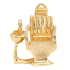 1960's 14 Karat Yellow Gold Vintage Dentist Chair Pendant Charm
