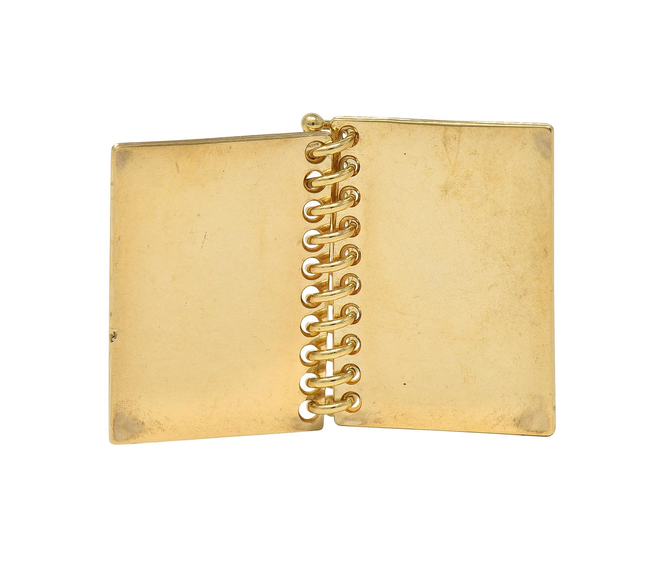 Modern 1960's 14 Karat Yellow Gold Vintage Passport Pendant Charm For Sale