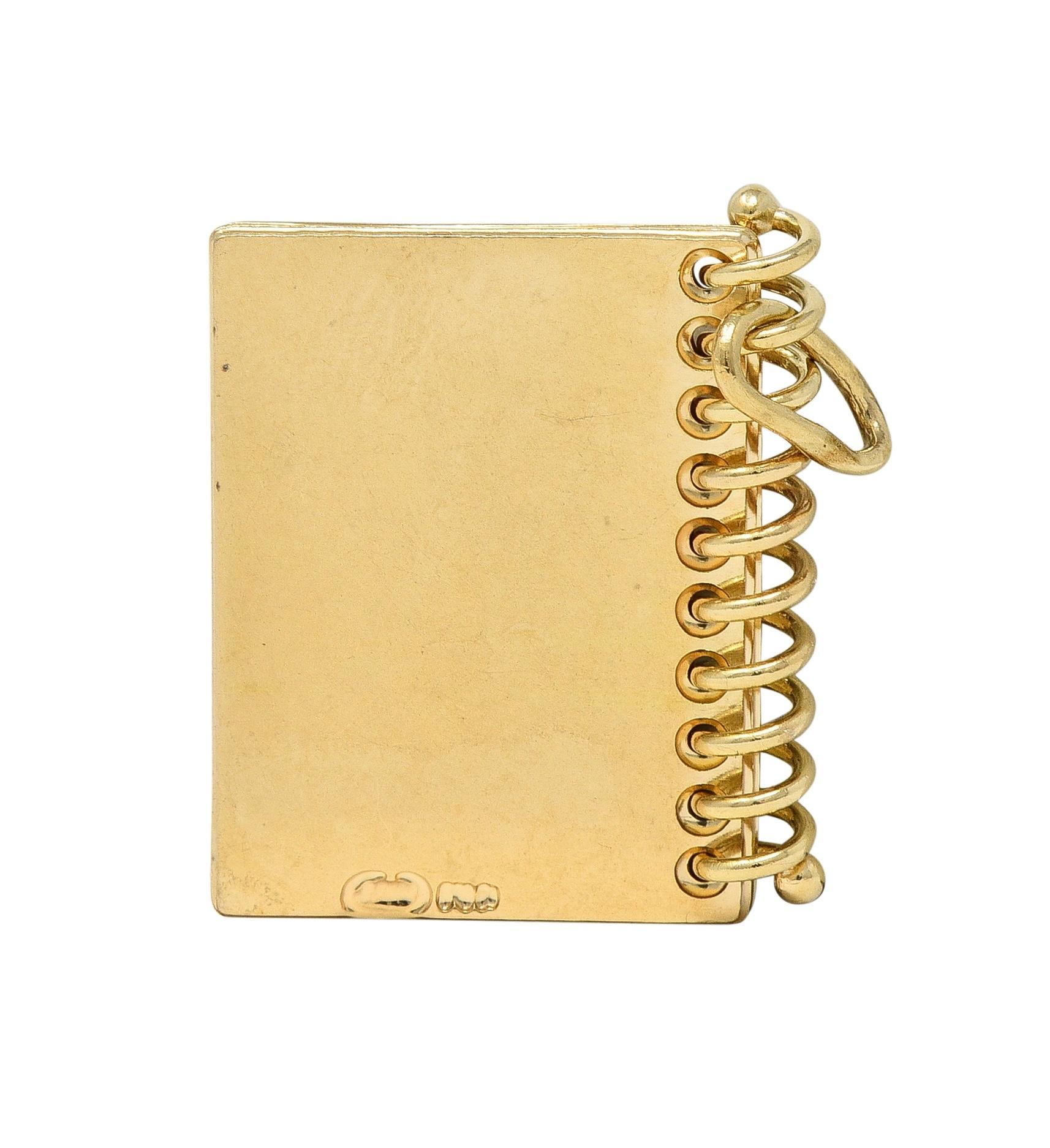 Women's or Men's 1960's 14 Karat Yellow Gold Vintage Passport Pendant Charm For Sale
