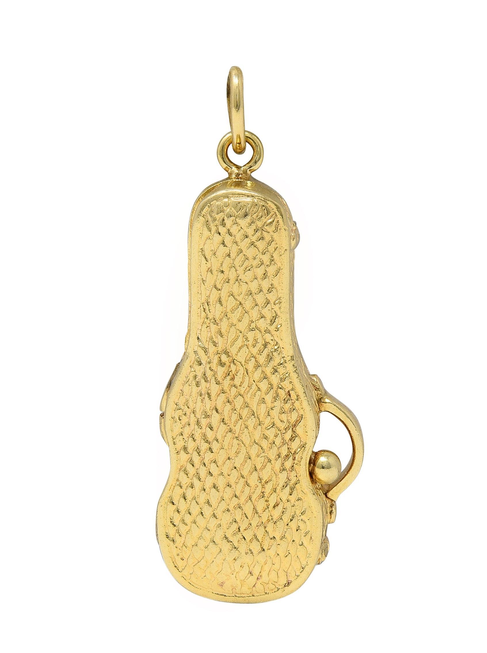 Moderne Breloque pendentif violon vintage en or jaune 14 carats des années 1960 en vente