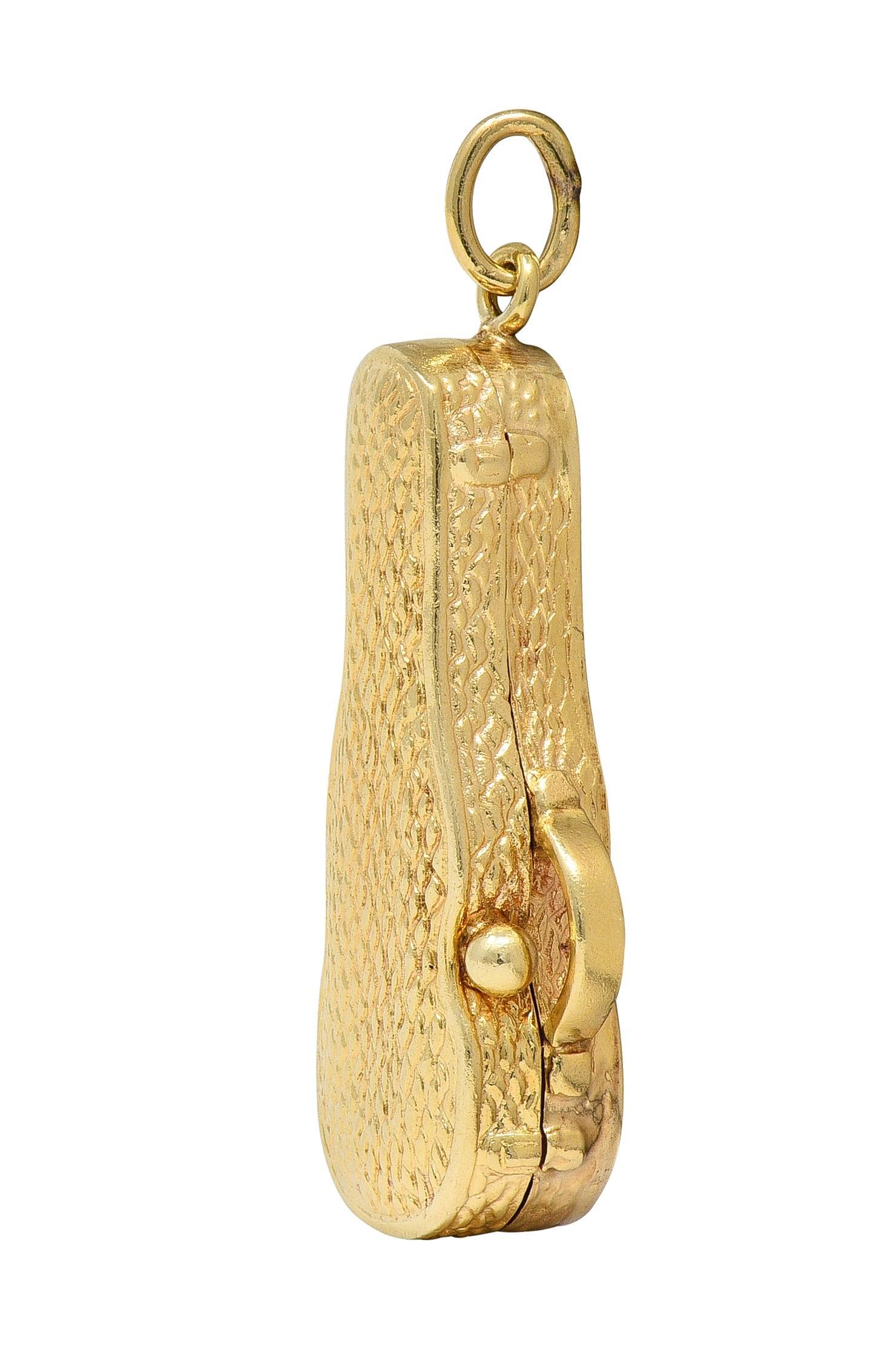Breloque pendentif violon vintage en or jaune 14 carats des années 1960 Unisexe en vente
