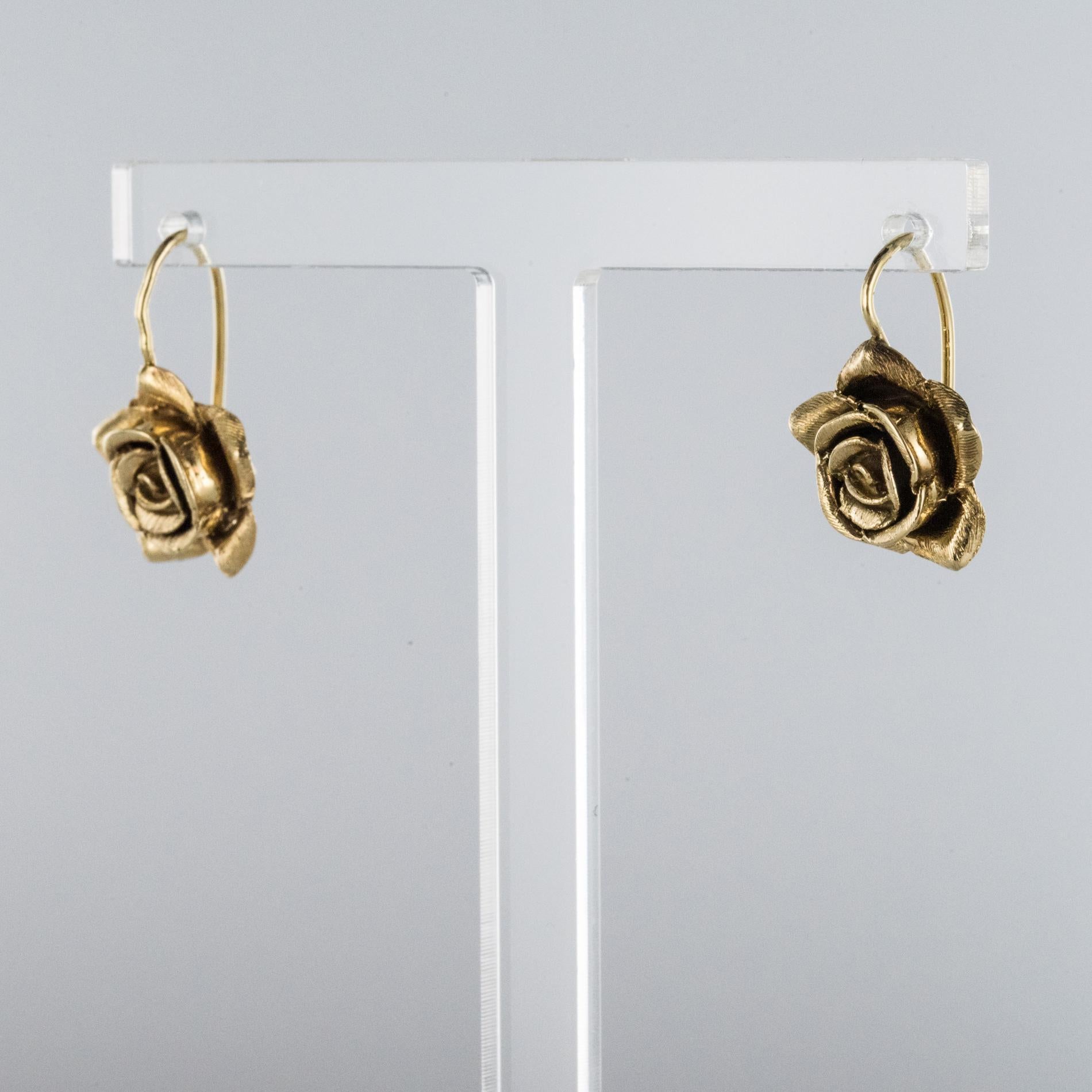 Retro 1960s 14 Karat Rose Gold Sleepers Earrings