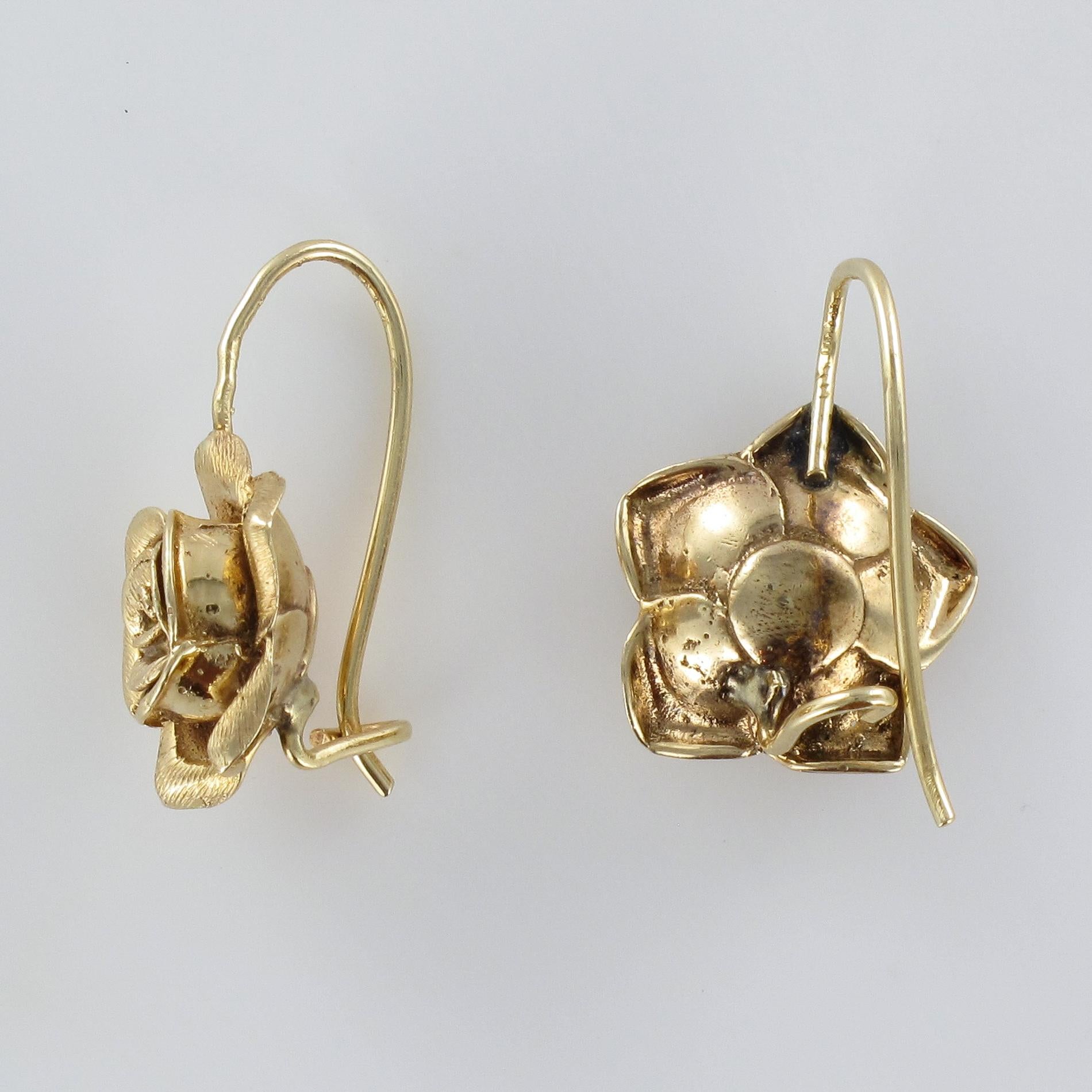 1960s 14 Karat Rose Gold Sleepers Earrings 4
