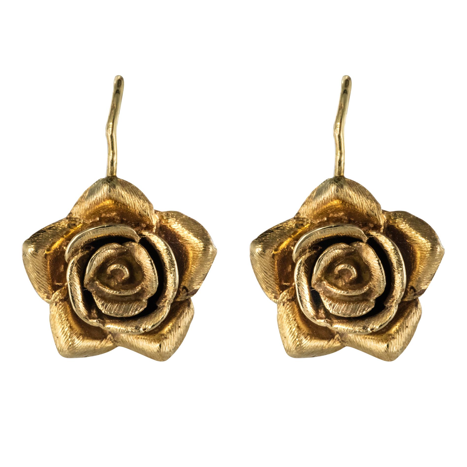 1960s 14 Karat Rose Gold Sleepers Earrings