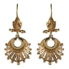 1960s 14 Karat Yellow Gold Dangle Earrings