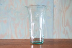 1960s 14" Large Italian Empoli (attr.) Center Vase Clear Starburst