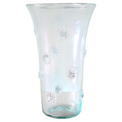 1960s 14" Large Italian Empoli (attr.) Center Vase Clear Starburst