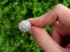 1960s 1.45 Carat Diamond and White Gold Cluster Engagement Ring