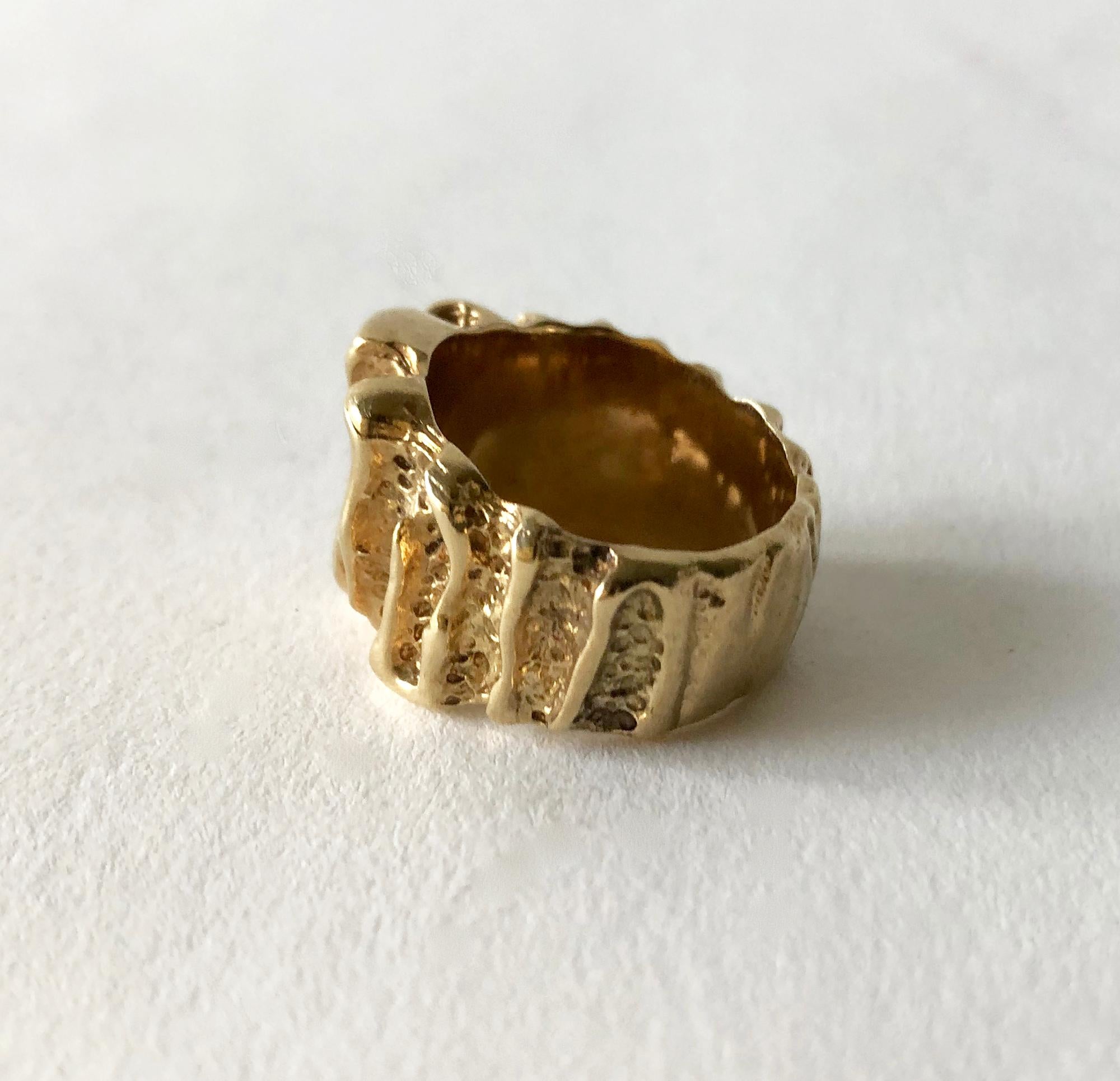 brutalist gold ring