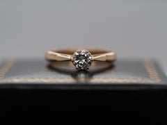 1960s 14k Yellow Gold .45 Carat Diamond Engagement Ring