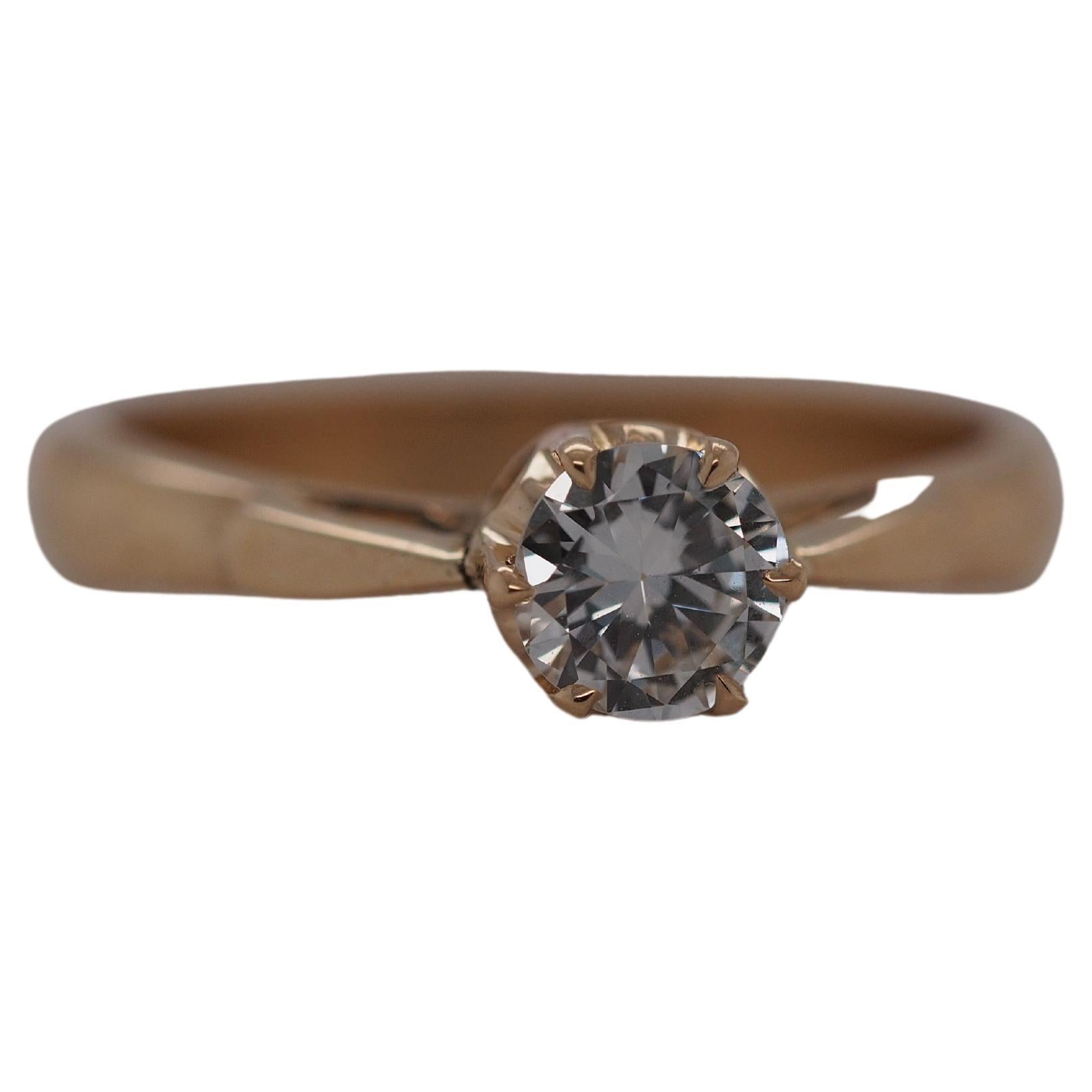 1960s 14k Yellow Gold .45 Carat Diamond Engagement Ring
