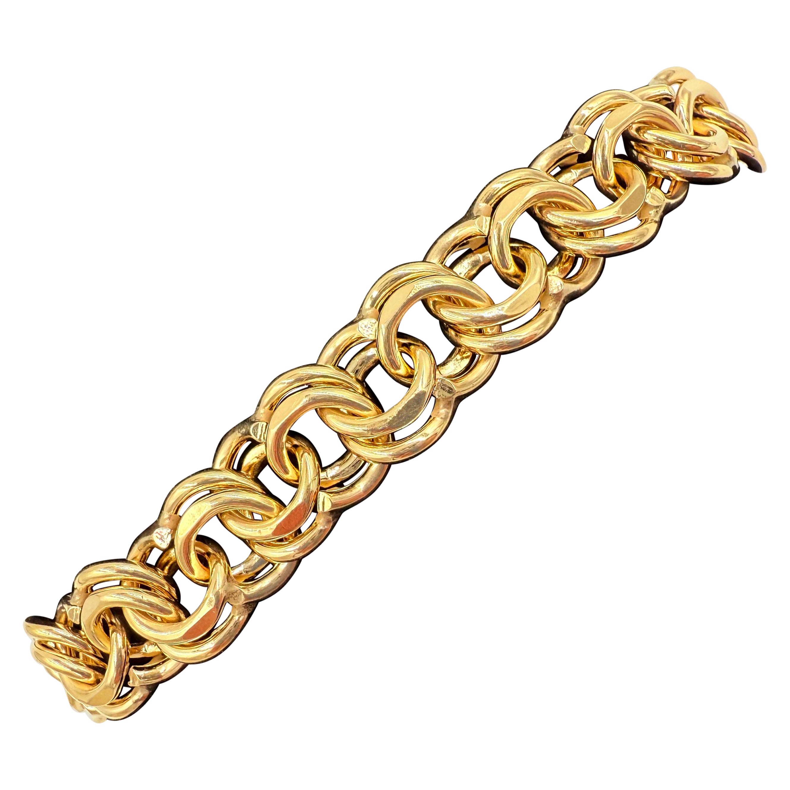 1960s Bracelet à breloques en or jaune 14k en vente