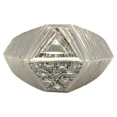 1960s 1.50 Carat Diamond Geometric Ring in 14 Karat White Gold