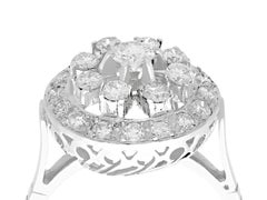 1960s 1.66 Carat Diamond and Platinum Cocktail Ring
