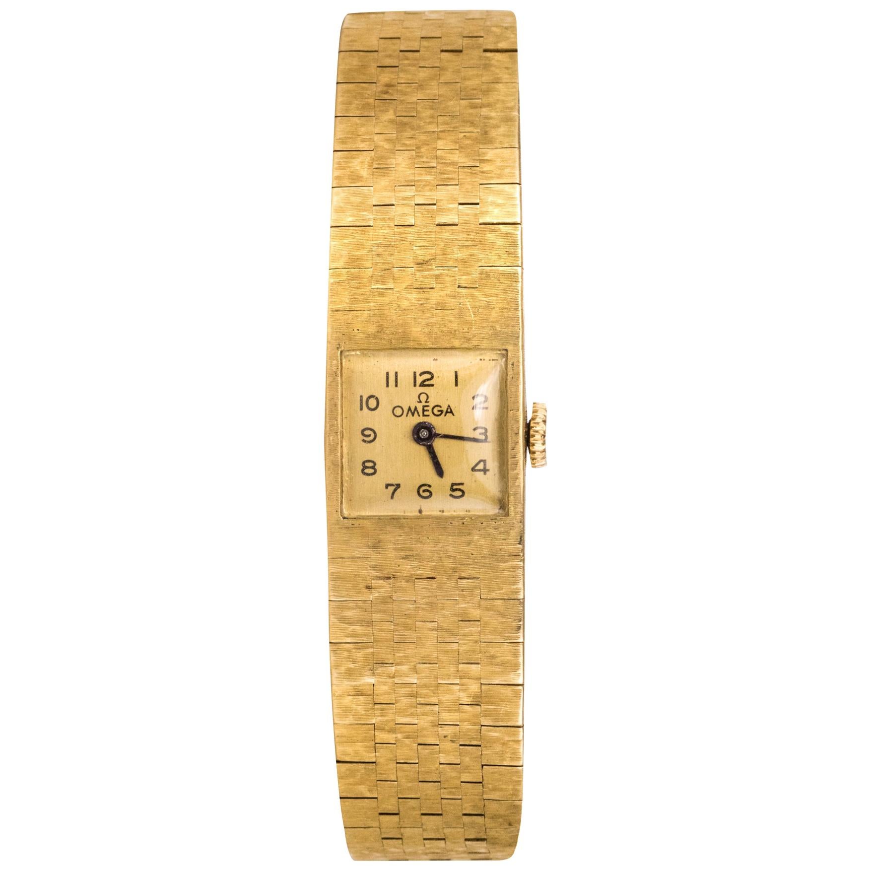 1960s 18 Karat Amati Yellow Gold Omega Ladies Watch