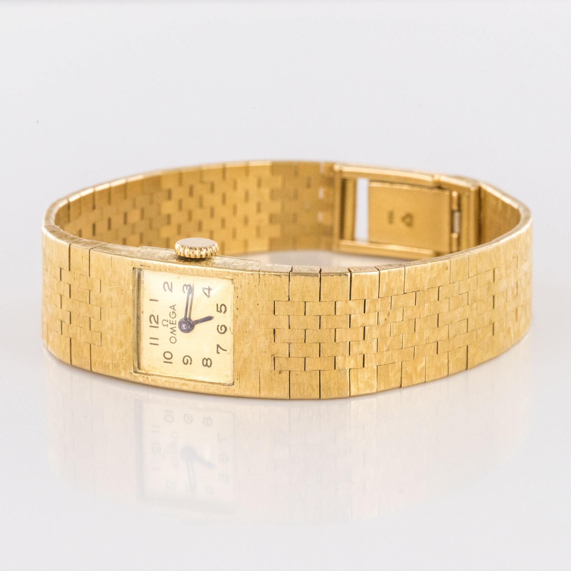 1960er Jahre 18 Karat Amati Gelbgold Omega Damenuhr 9