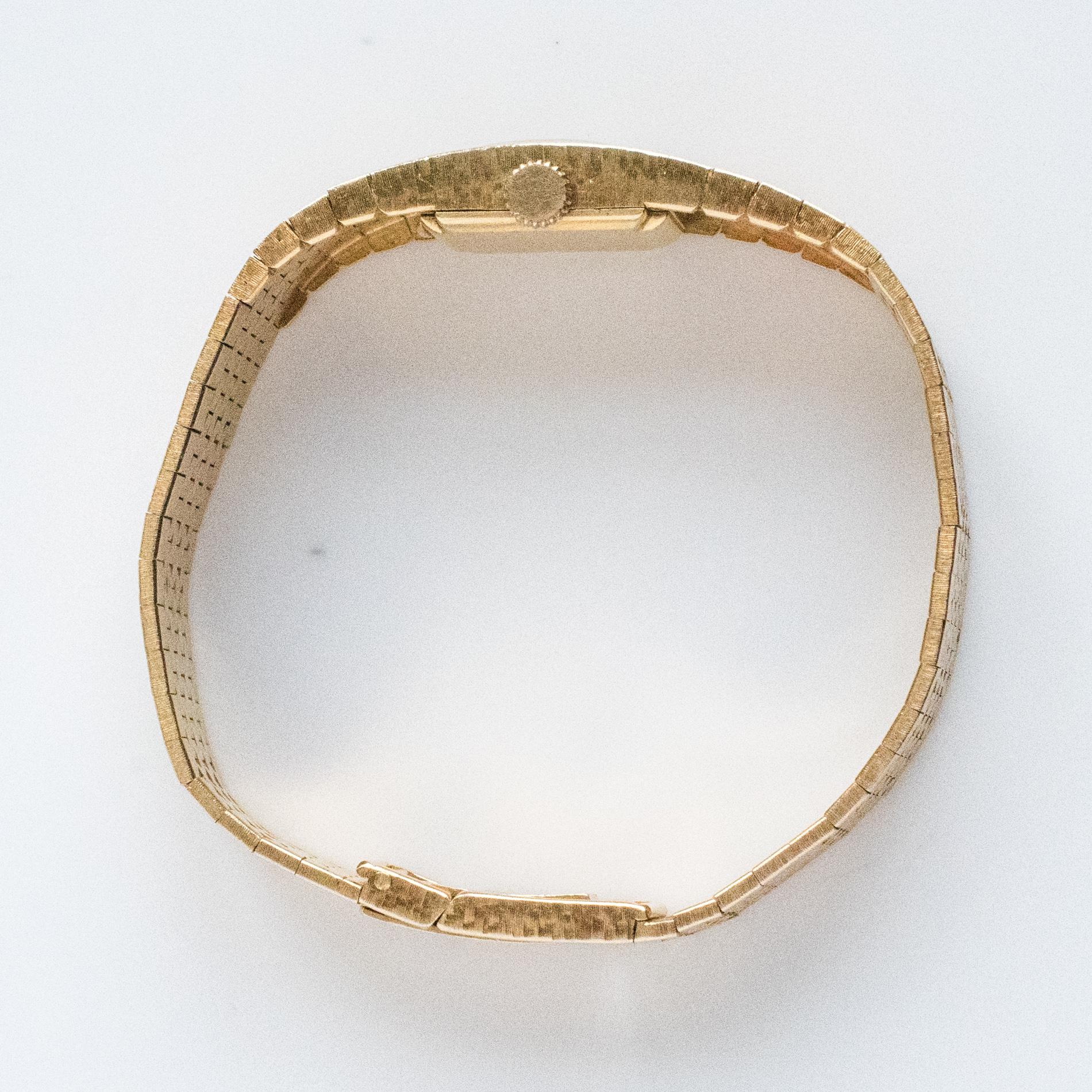 1960er Jahre 18 Karat Amati Gelbgold Omega Damenuhr 10