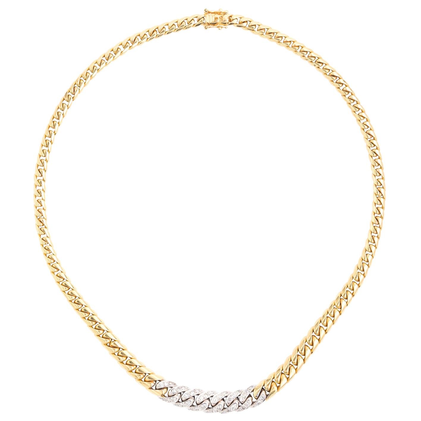 1960s 18 Karat Gold and Diamond Chocker Necklace For Sale