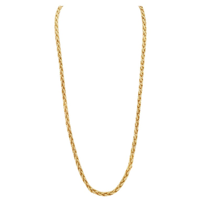 1960s 18 Karat Gold Chain Necklace For Sale at 1stDibs | aonejewelries.de  kette aus 18 karat gold