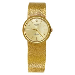 1960s 18 Karat Gold "Rolex" Cellini Ladies 18 Karat Yellow Gold Watch