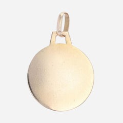 1960s 18 Karat Rose Gold Haloed Virgin Medal Baptismal Pendant