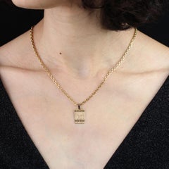 1960s 18 Karat Rose Gold Lça Filhos Rectangular Medal Pendant