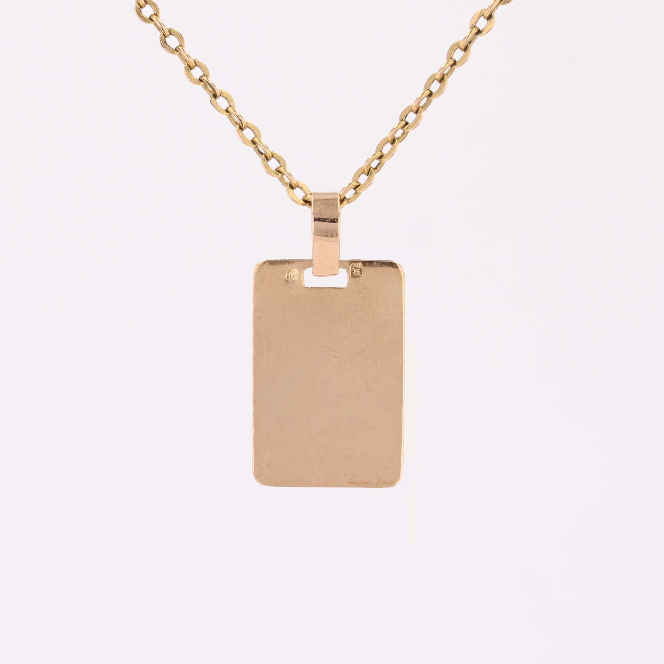 Ciondolo a medaglia rettangolare Lça Filhos in oro rosa 18 carati del 1960 in vendita 3
