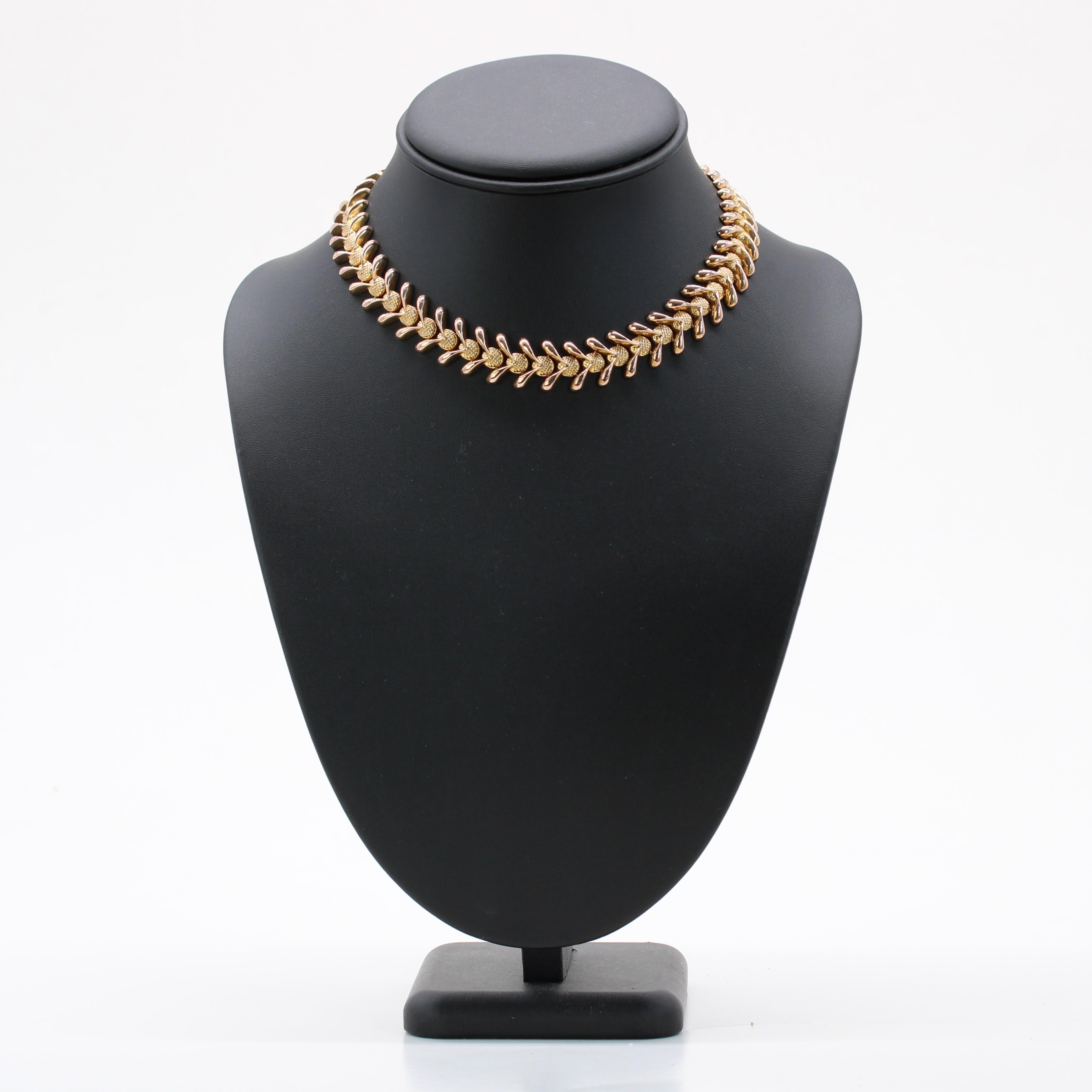 Collana articolata retrò in oro rosa 18 carati del 1960 in vendita 2