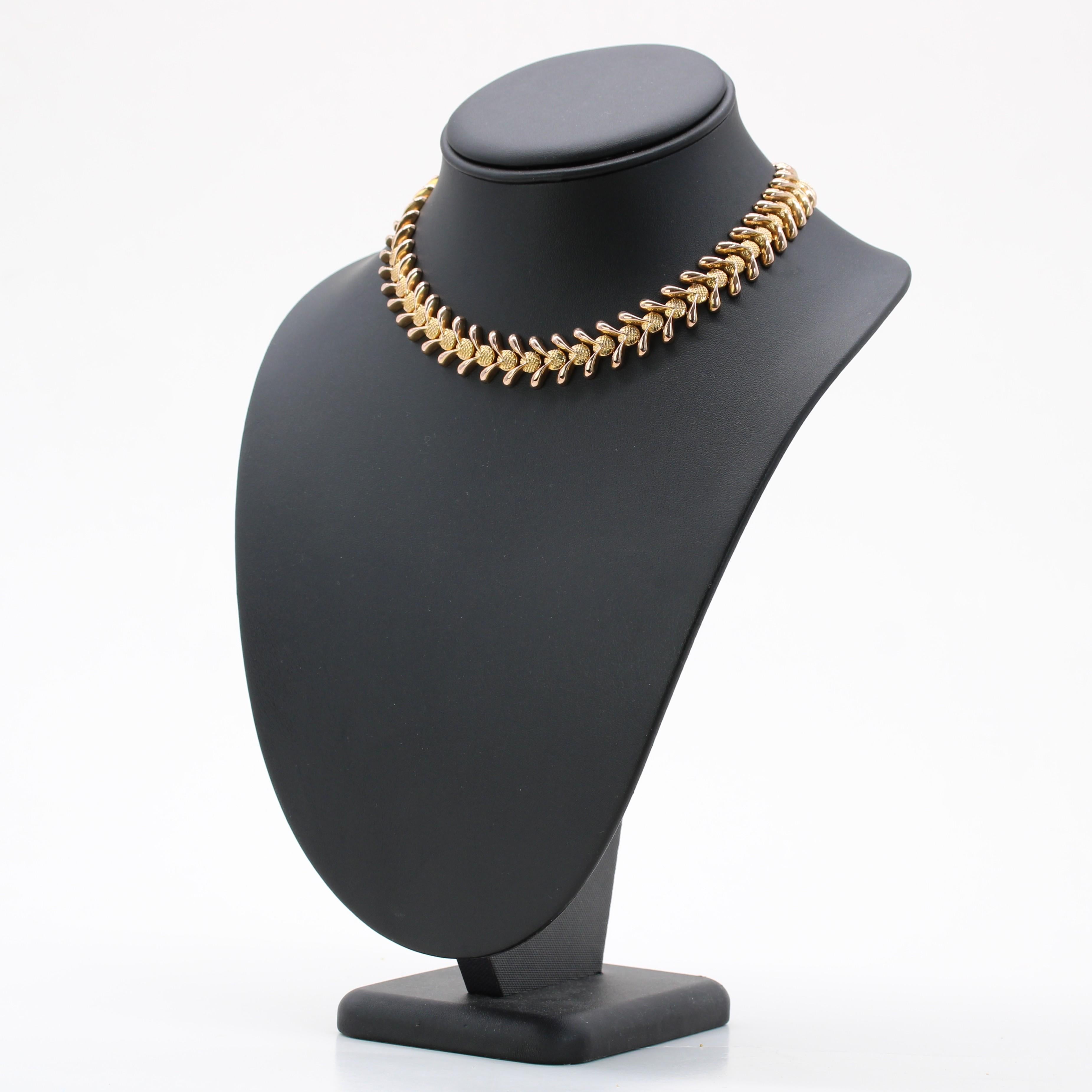 Collana articolata retrò in oro rosa 18 carati del 1960 in vendita 3