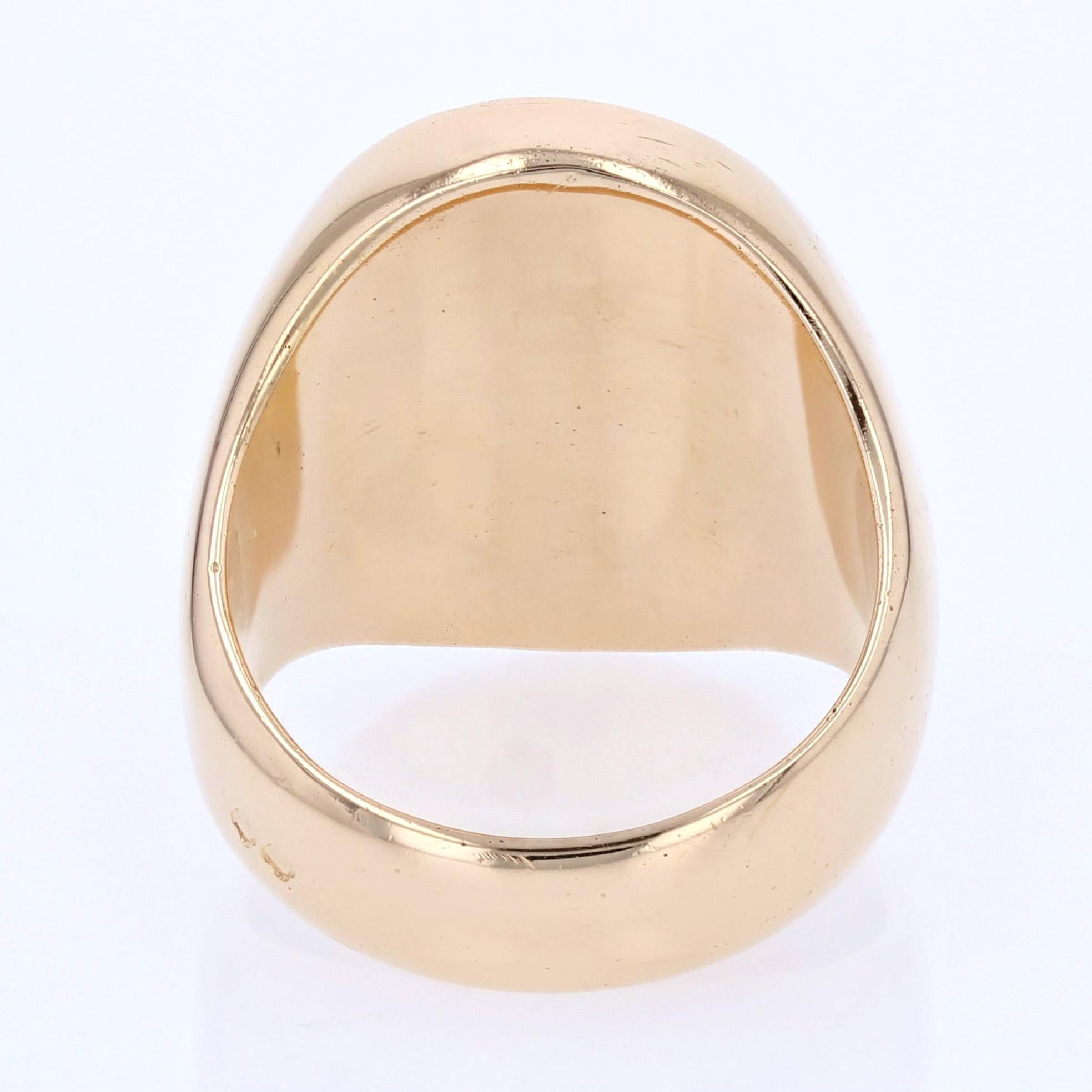 1960s 18 Karat Rose Gold Retro Initial Signet Ring 15