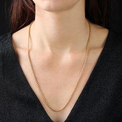 1960s 18 Karat Rose Gold Retro Twisted Chain Necklace