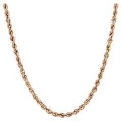 1960s 18 Karat Rose Gold Retro Twisted Chain Necklace